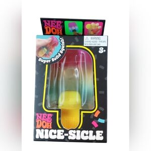 NIB Nee Doh Nice-Sicle Super Squishy Toy - Multicolor Rainbow VIRAL